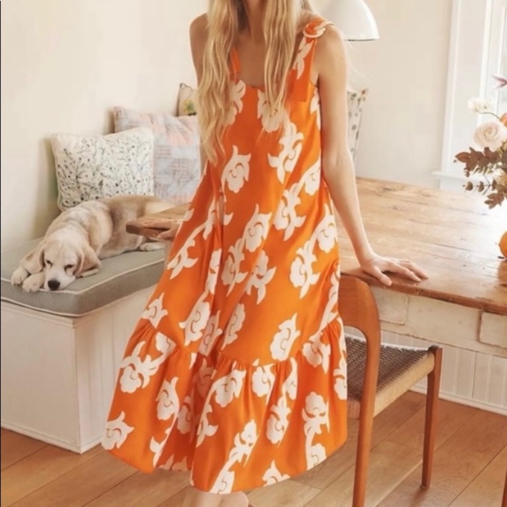 Anthropologie X Exquise Phoebe Flounced Maxi Dress